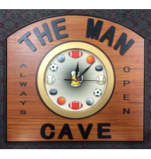 *The Mancave Always Open* Wall Clock