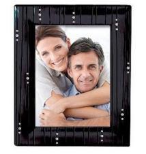 Black Metal Finish Picture Frame With Jewels - 8* x 10*