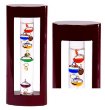 Galileo Thermometer - 7 inch in Cherrywood Stand