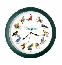 Audubon Singing Bird Clock - 8 inch green
