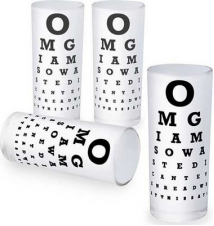Eye Chart Set Of Four Shot Glasses
