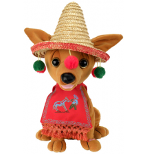Chantilly Lane 12* Singing Pancho The Chihuahua With Sombrero & Poncho
