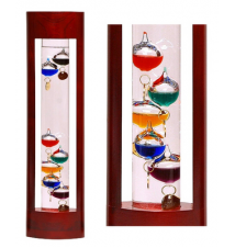 15 Inch Galileo Thermometer in Cherrywood Stand