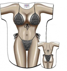 Black Macrame Bikini Body Tee Shirt Cover-Up #1