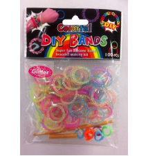 Colorful DIY Bands Bracelet Making Kit- Glitter Beaded  #131 