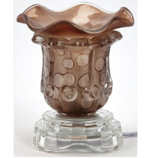Dual Aromatic Electric Lamp Oil And Wax Melter- Brown Tulip Shape