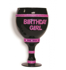 Birthday Girl Over Sized Goblet - Black Bling