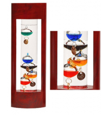 12 * Inch Galileo Thermometer in Cherrywood Stand