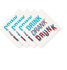 Drink Drank Drunk Set Of Four Coasters