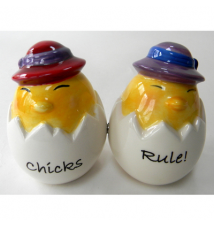 Chics Rule Magnetic Salt and Pepper Shakers #129