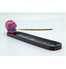 Day Of The Dead Incense Burner Pink Sugar Skull 