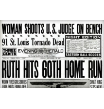 Babe Ruth 60th Home Run Historical Newspaper