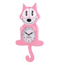 Felix The Cat Pink Animated Clock 