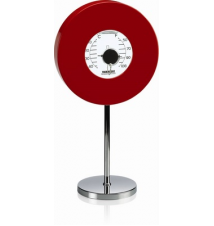 G.W. Schleidt Round Floating Thermometer On Stand Red Frame