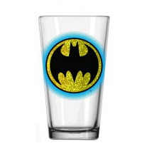 Batman Logo Glitter Pint Glass