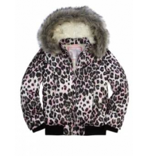 Pink Animal Print Puffer Coat with Faux Fur Hood
Justice
