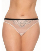 Embroidered mesh thong panty
L..