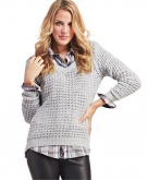 Waffle Knit High-Low Sweater
T..