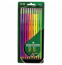 Ticonderoga No. 2 Soft Pre-Sharpened Assorted Neon Woodcase Pencils, 10/Pack
Staples
