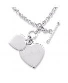 Engraved Double Heart Toggle B..