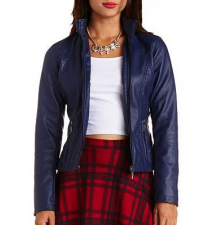 Pin-Tucked Faux Leather Jacket
Charlotte Russe
