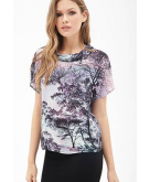 Funnel-Neck Tree Print Top
For..
