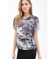 Funnel-Neck Tree Print Top
Forever 21

