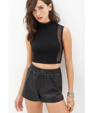 Textured Faux Leather Shorts
F..