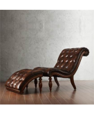 Button-Tufted Lounge Chair wit..