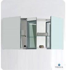Fresca 50" Wide Bathroom Medicine Cabinet w/ Mirrors